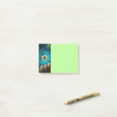 Leuchtende Fantasy-Blume, farbenfrohes abstraktes Post-it Klebezettel (Auf Schreibtisch)