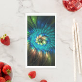 Leuchtende Fantasy-Blume, farbenfrohes abstraktes Serviette (Beispiel)