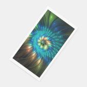 Leuchtende Fantasy-Blume, farbenfrohes abstraktes Serviette (Ecke)