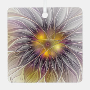 Leuchtende farbenfrohe Blume, abstrakte moderne Fr Ornament Aus Metall