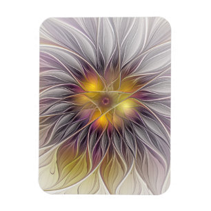 Leuchtende farbenfrohe Blume, abstrakter moderner  Magnet