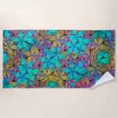 Leuchtende, farbenfrohe Sterne - cool Strandtuch (Vorderseite)