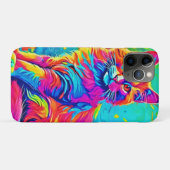 Leuchtende Feline: farbenfrohe Neonkatze Case-Mate iPhone Hülle (Rückseite (Horizontal))
