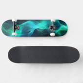 Leuchtende Formen in blau-grün und schwarz Skateboard (Horizontal)