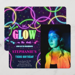 Leuchtende Foto-Einladung Einladung