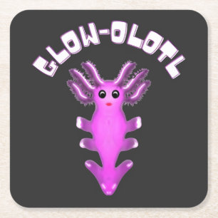 Leuchtende Galaxie Axolotl Digitale Kunst Rechteckiger Pappuntersetzer