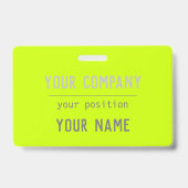 Leuchtende gelbe Farbe - fette Schrift Ausweis (Vorderseite)