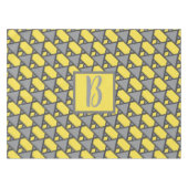 Leuchtende gelbe graue geometrische Monogramm Tischdecke (Vorderseite (Horizontal))