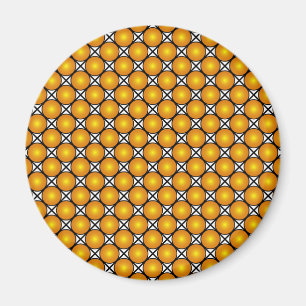 Leuchtende goldene Punkte Schwarz-Weiß-Gittermuste Magnet