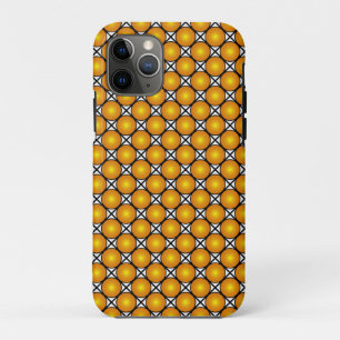 Leuchtende goldene Punkte Schwarz-weißes Gittermus Case-Mate iPhone Hülle