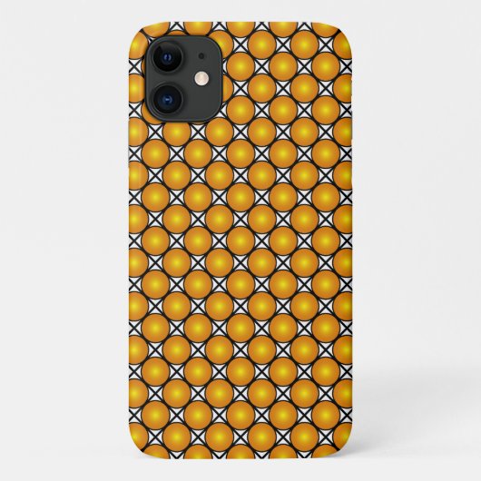 Leuchtende goldene Punkte Schwarz-weißes Gittermus Case-Mate iPhone Hülle (Rückseite)