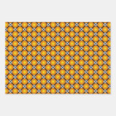 Leuchtende goldene Punkte Schwarz-weißes Gittermus Geschenkpapier Set (Vorderseite 2)