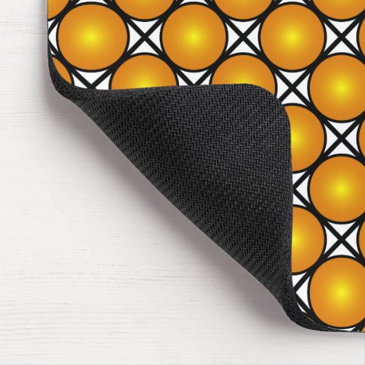 Leuchtende goldene Punkte Schwarz-weißes Gittermus Mousepad (Ecke)