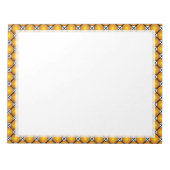 Leuchtende goldene Punkte Schwarz-weißes Gittermus Notizblock (Vorderseite)