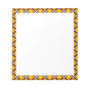 Leuchtende goldene Punkte Schwarz-weißes Gittermus Notizblock