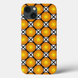 Leuchtende goldene Punkte Schwarzweiß-Gittermuster Case-Mate iPhone Hülle