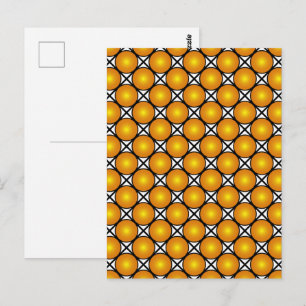Leuchtende goldene Punkte Schwarzweiß-Gittermuster Postkarte