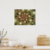 Leuchtende goldene Spirale Poster (Küche)