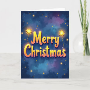 Leuchtende goldene Weihnachtskarte Karte