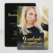 Leuchtende Graduation| Foto Graduation Party Einladung (Vorne/Hinten)