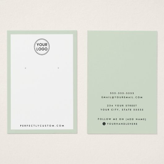 Leuchtende, grüne Grenz-Logo Ohrsichtkarte (Vorne & Hinten)