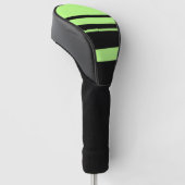 Leuchtende grüne Neonstreifen horizontal Golf Headcover (angewinkelt)