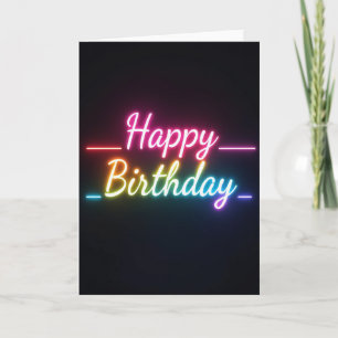 Leuchtende Happy Birthday-Karte Karte