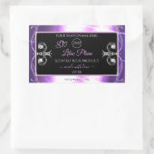 Leuchtende, helle, Lila, schwarze Produktkennzeich Rechteckiger Aufkleber (Tasche)