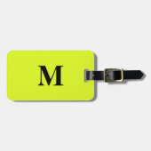 Leuchtende hellgelbe Monogramme Name Geschenk Gepäckanhänger (Vorderseite horizontal)