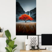 Leuchtende Herbstbaumlandschaft Poster (Heimbüro)