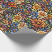 Leuchtende Herbstblüten Geschenkpapier (Ecke)