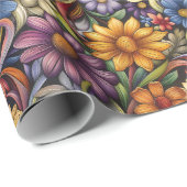 Leuchtende Herbstblüten Geschenkpapier (Rolleneckpunkt)