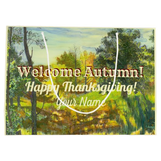 Leuchtende Herbstfarbe Große Geschenktüte (Rückseite)