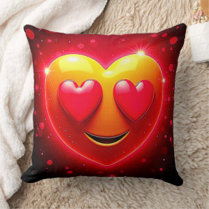 Leuchtende Herz-Augen-Emotion Kissen
