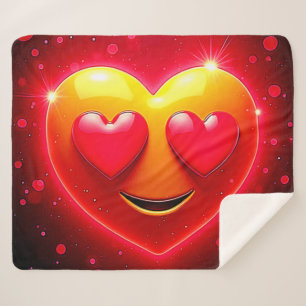 Leuchtende Herz-Augen-Emotion Sherpadecke