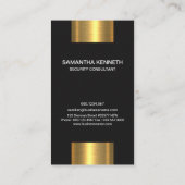 Leuchtende Imitat-Goldfolien-elegante graue Visitenkarte (Rückseite)