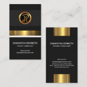 Leuchtende Imitat-Goldfolien-elegante graue Visitenkarte (Vorne/Hinten)