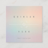 Leuchtende Iridescent Moderne Minimalistische Foto Quadratische Visitenkarte (Vorderseite)