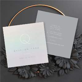 Leuchtende Iridescent Monogram modern Minimalistis Quadratische Visitenkarte