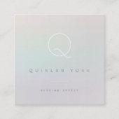 Leuchtende Iridescent Monogram modern Minimalistis Quadratische Visitenkarte (Vorderseite)