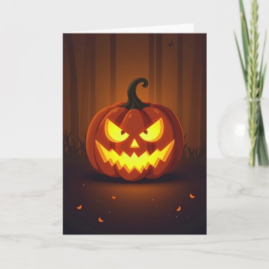 Leuchtende Jack O Lantern Karte (Vorderseite)