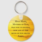 Leuchtende Jungfrau Mary mit Rose Schlüsselanhänger (Rückseite)