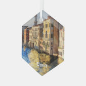 Leuchtende Kanäle von Venedig Ornament Aus Glas (Vorderseite Links)