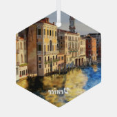 Leuchtende Kanäle von Venedig Ornament Aus Glas (Rückseite)