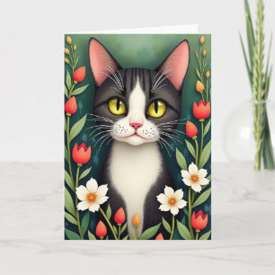Leuchtende Katzen-Geburtstagskarte Karte