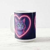 Leuchtende Kitty-Liebeskunst | Romantisches Gesche Kaffeetasse (Vorderseite Links)