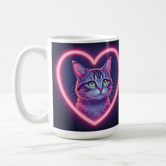 Leuchtende Kitty-Liebeskunst | Romantisches Gesche Kaffeetasse (Links)