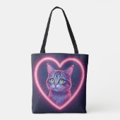Leuchtende Kitty-Liebeskunst | Romantisches Gesche Tasche (Rückseite)