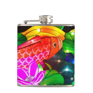 Leuchtende Koi Flachmann
