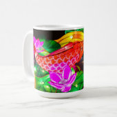 Leuchtende Koi Kaffeetasse (Vorderseite Links)